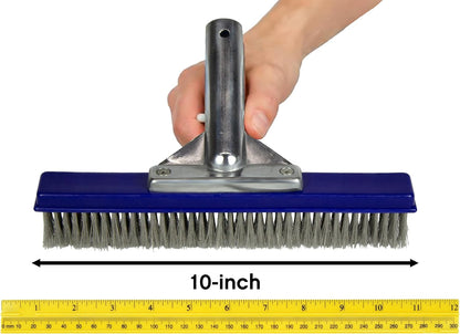 Poolmaster 5-Inch Stainless Steel Pool Algae Detail Brush, Heavy-Duty Aluminum Back, for Gunite Concrete Pools and Spas, Small Narrow Head for Corners, Steps and Tight Areas