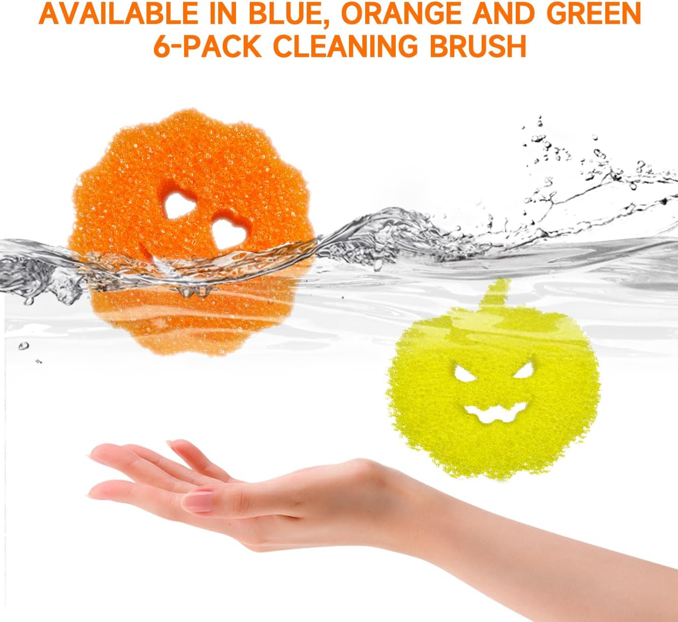 6 Pcs Scrubber Color Sponges,Non-Scratch Cleaning Sponges Kitchen,Temperature Controlled Kitchen Sponge for Washing Dishes,Household Bathroom Odor Resistant Scrubber-Bpa Free