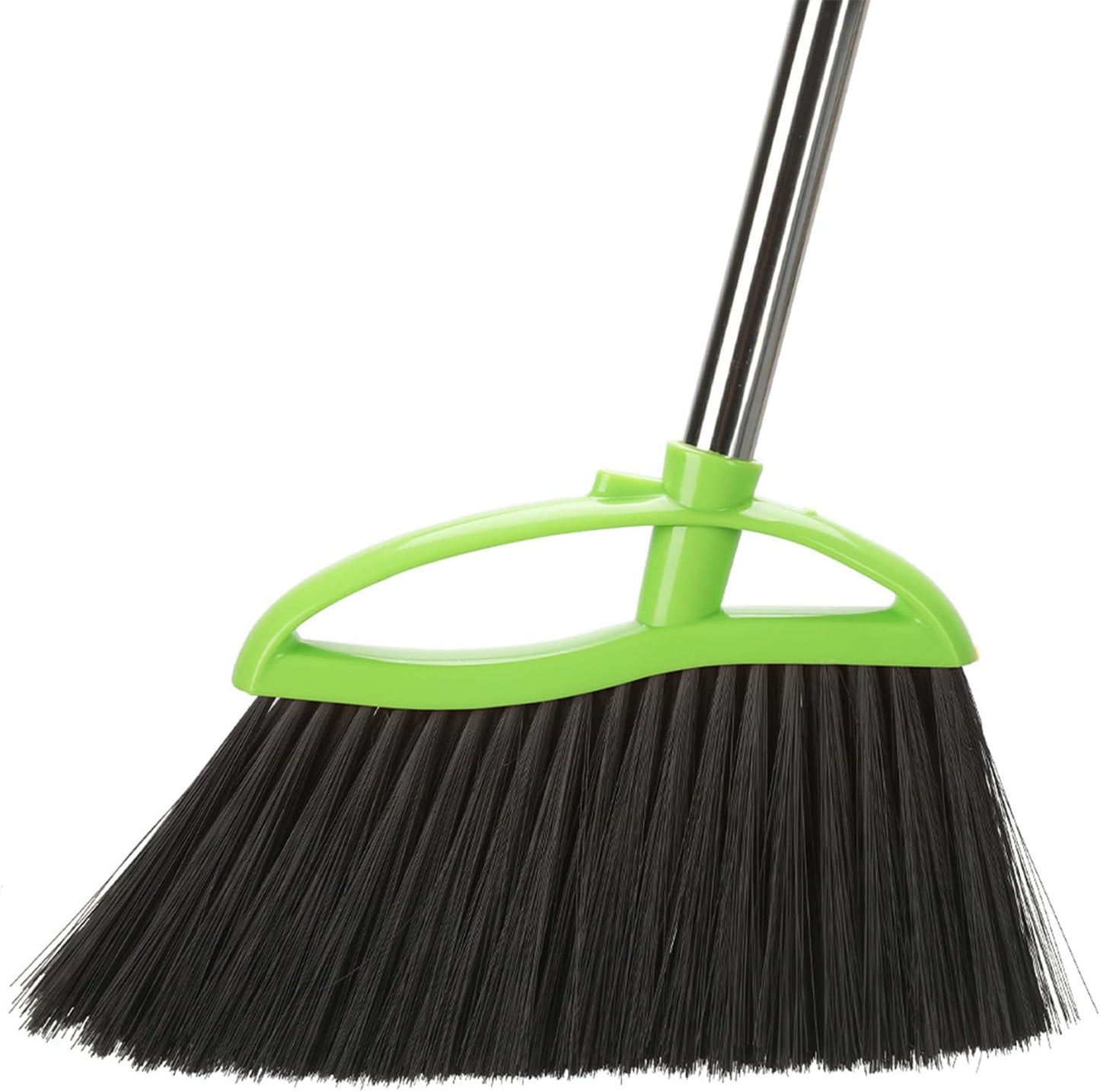 Soft Bristles Green Angle Broom and Dustpan Set, Long Handle Household Indoor Broom with Dustpan Combo Set for Room Kitchen Lobby Office Hardwood Floor Sweeping Floor Cleaning