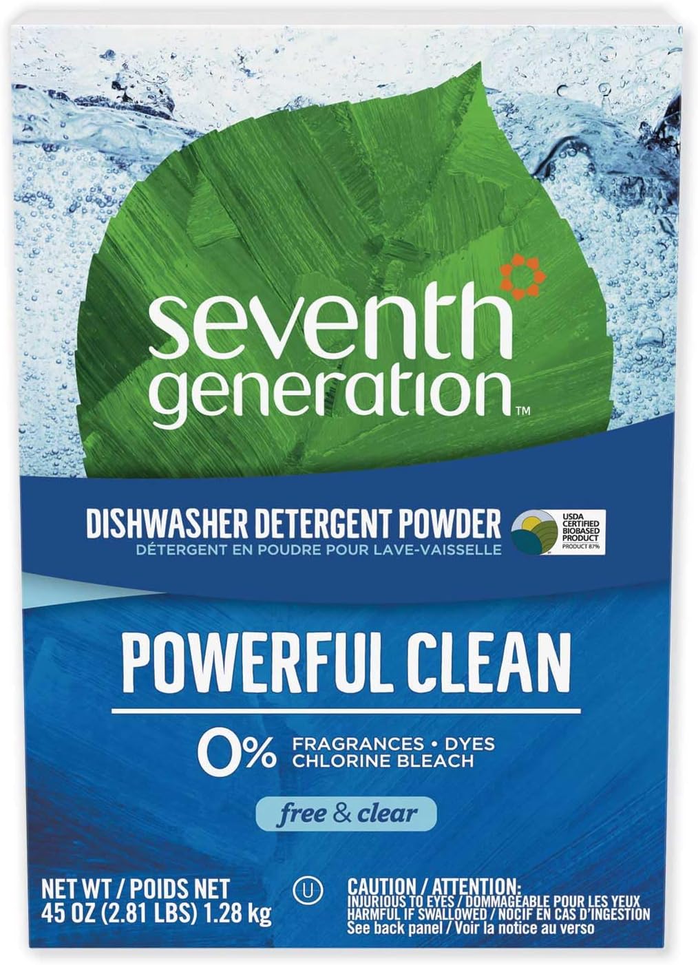 Seventh Generation Dishwasher Detergent Powder 2-Pack + Rinse Aid, Free & Clear, Biodegradable, Plant-Based & Fragrance-Free, Septic Safe