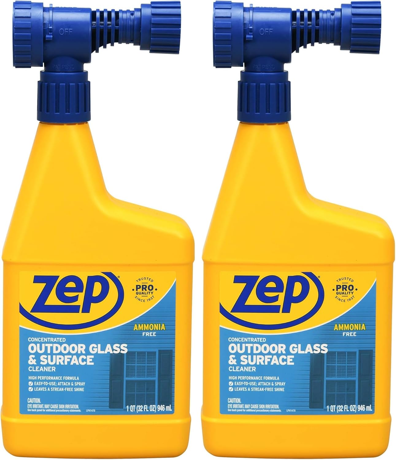 Zep Hose-End Outdoor Cleaner - 32 Ounces - U49910 - Great for Outdoor Glass and Surfaces