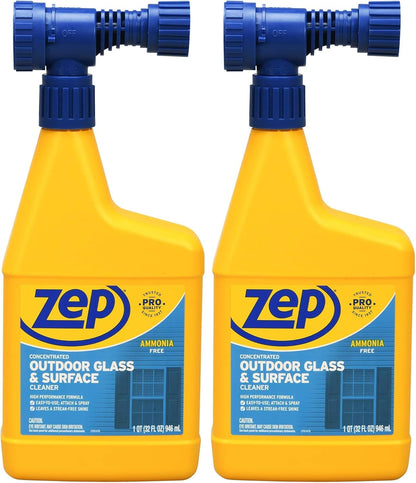 Zep Hose-End Outdoor Cleaner - 32 Ounces - U49910 - Great for Outdoor Glass and Surfaces