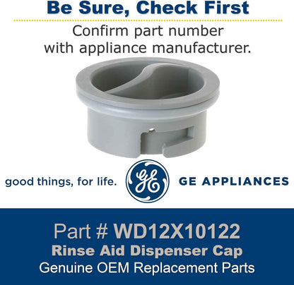 GE WD12X10122 Genuine OEM Rinse Aid Dispenser Cap (Gray) for GE Dishwashers