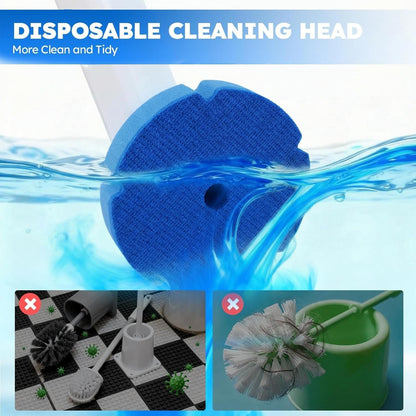 Disposable Toilet Brush- Toilet Bowl Cleaner, Toilet Bowl Brush, Toilet Wand with 12PCS Brush Refills for Bathroom Deep Cleaning Squre Shape(1 Pack, White)