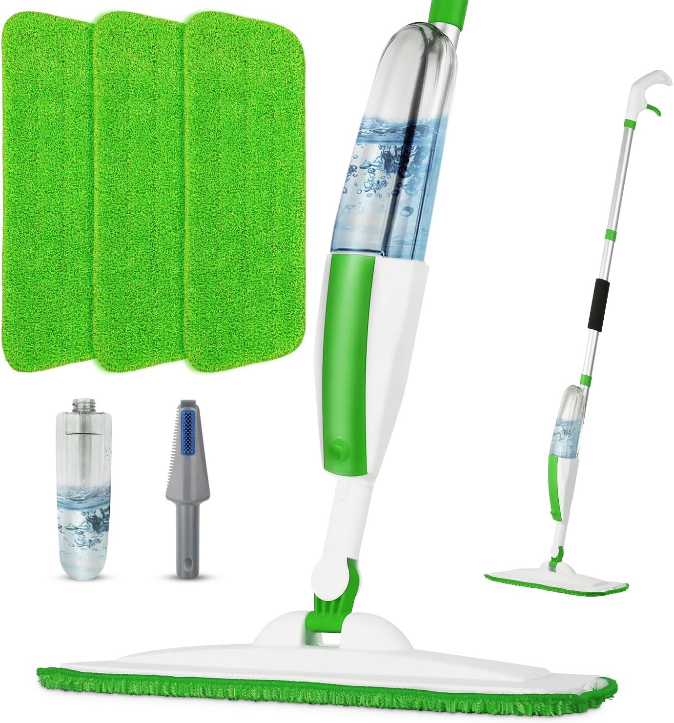 Mops for Floor Cleaning Wet Spray Mop with 14 oz Refillable Bottle and 2 Washable Microfiber Pads Home or Commercial Use Dry Wet Flat Mop for Hardwood Laminate Wood Ceramic