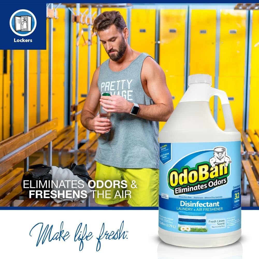 OdoBan Ready-to-Use Disinfectant and Odor Eliminator, Made in the USA, Original Eucalyptus Scent, Set of 3, 2 Spray Bottles, 32 Ounces Each and 1 Gallon Concentrate