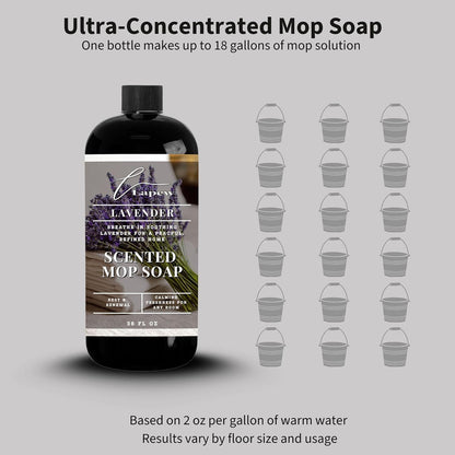 Lapew Santal Scented Mop Soap - Luxury Floor Cleaner Concentrate for Mopping Tile, Laminate, Vinyl & Hardwood | Streak-Free, Low-Foam | 36 oz - Colors C