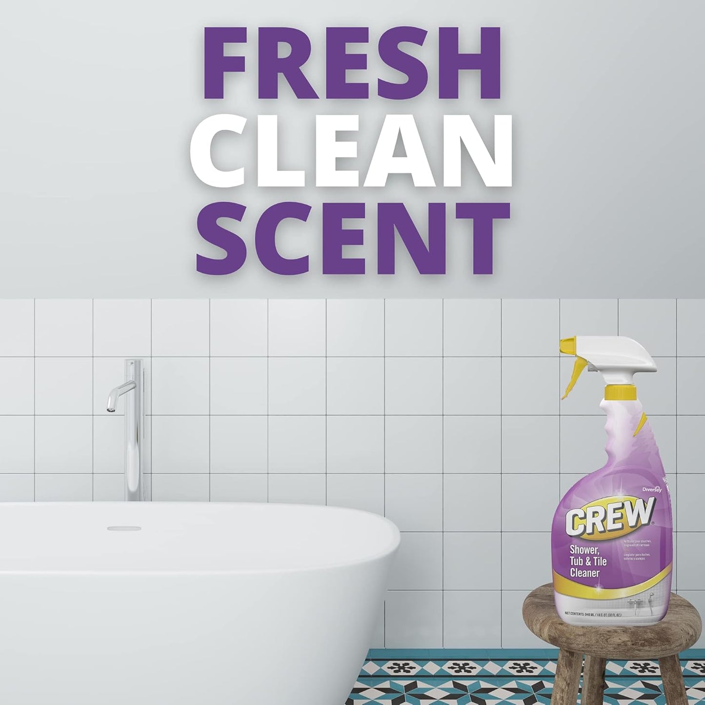 CREW Diversey CBD540281EA Shower, Tub & Tile Cleaner, Liquid, 32 oz