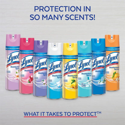 Lysol Disinfectant Spray, Household Essential Cleaning Supplies, Multi-Purpose Room Spray, Antibacterial Sanitizer Spray, Upholstery Deodorizer, Home and Bathroom, Crisp Linen,19 Fl Oz (Pack of 12)