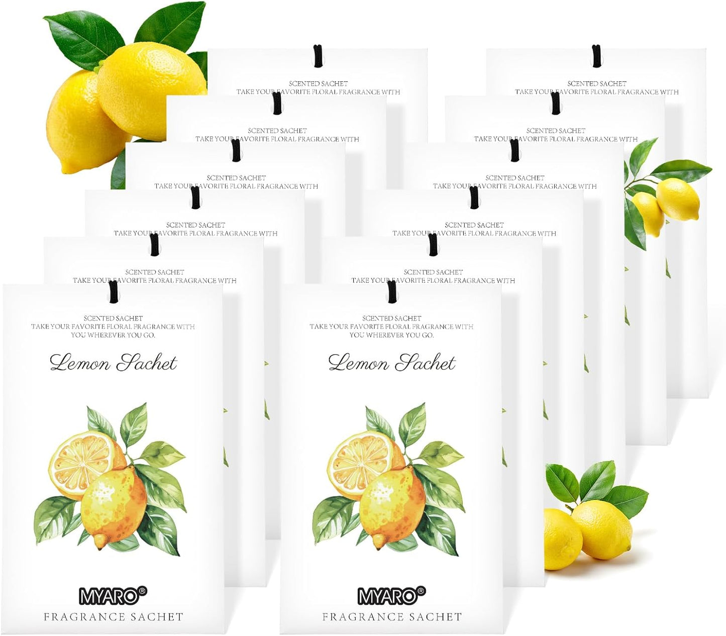 MYARO 12 Pack Fresh Linen Scented Sachets for Drawer, Closet & Car Air Freshener Bags | Odor Eliminator & Fabric Refresher | Crisp, Clean Home Fragrance Gift Set