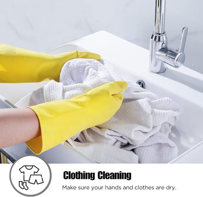 Rubber cleaning gloves 3 or 6 Pairs for Household,Reuseable dishwashing gloves for Kitchen.