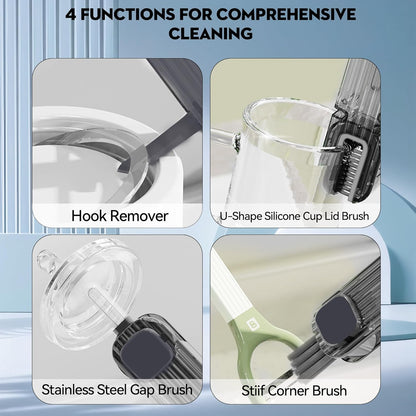 3 in 1 Cup Lid Gap Cleaning Brush Set, Multifunctional Insulation Bottle Cleaning Tools, Mutipurpose Tiny Silicone Cup Holder Cleaner, Home Kitchen Cleaning Tools