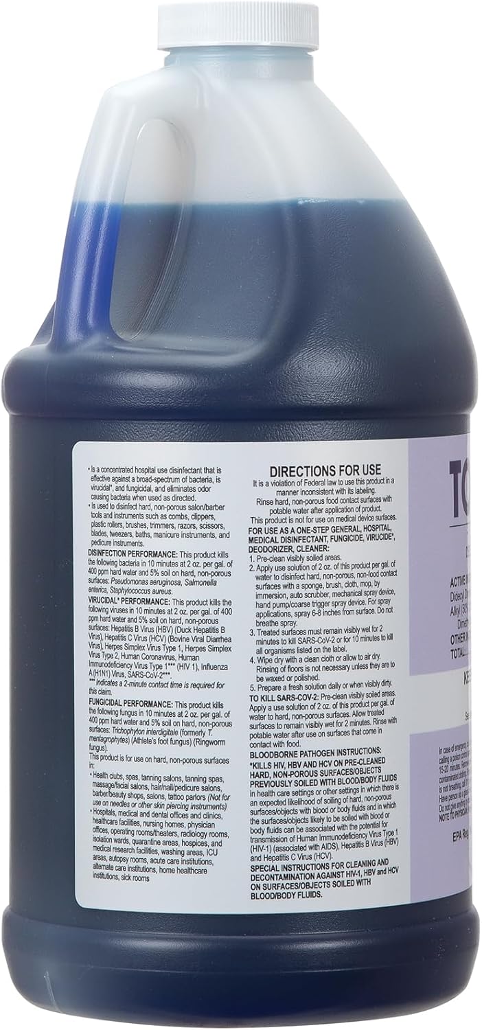 ForPro Total-Cide Disinfectant Solution, 2X Concentrated Formula, Hospital Grade Sanitizer & All Purpose Cleaner, 1 Gallon (128 Fl Oz)