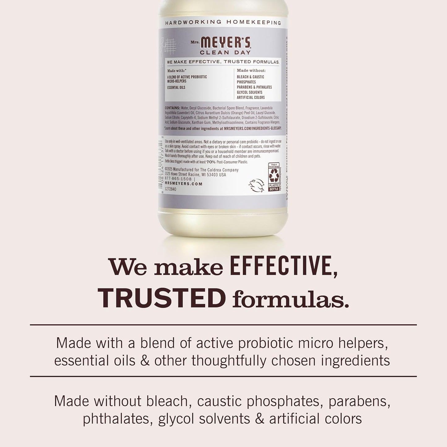 MRS. MEYER'S CLEAN DAY's Probiotic Daily Shower Spray Cleaner, Made With Essential Oils And Other Thoughtfully Chosen Ingredients, Lavender, 16 oz.