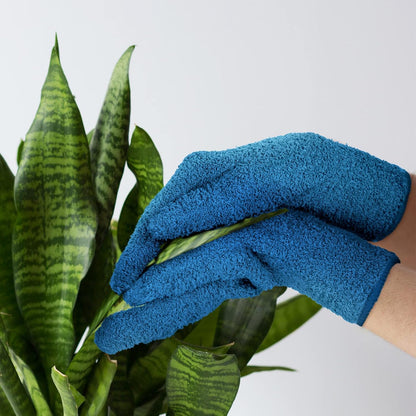 Bencailor 3 Pairs Microfiber Gloves Dusting Cleaning Gloves Plants Gloves Lengthen Thicken Cleaning Gloves Mitt for Blind(Purple, Blue, Rose Red)
