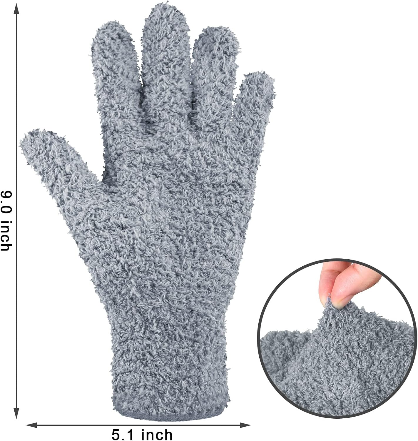 Bencailor 6 Pairs Microfiber Dusting Gloves, Dusting Cleaning Gloves Microfiber Gloves for Plants House Blinds Car Dust Mitt (Fresh Color,Medium)