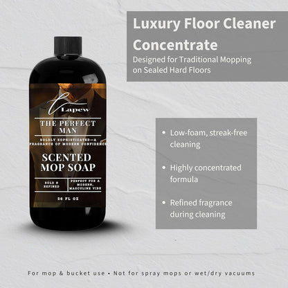 Lapew Santal Scented Mop Soap - Luxury Floor Cleaner Concentrate for Mopping Tile, Laminate, Vinyl & Hardwood | Streak-Free, Low-Foam | 36 oz - Colors C
