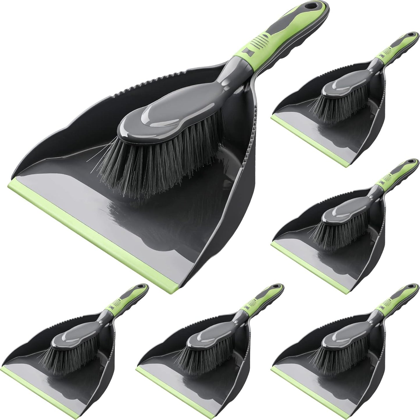 Zopeal 4 Set Dust Pan and Brush Set, Small Dustpan with Broom, Handheld Angle Broom and Dustpan Set for Home Room Kitchen Car Office Lobby Indoor Floor Cleaning