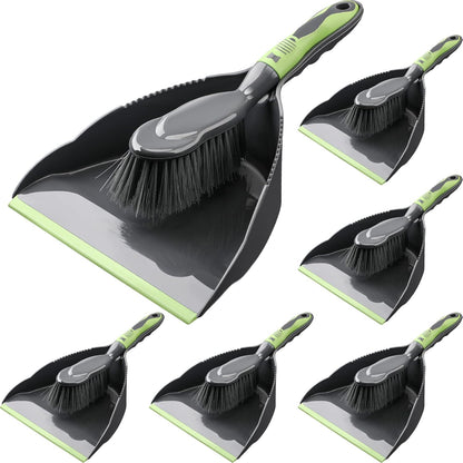 Zopeal 4 Set Dust Pan and Brush Set, Small Dustpan with Broom, Handheld Angle Broom and Dustpan Set for Home Room Kitchen Car Office Lobby Indoor Floor Cleaning