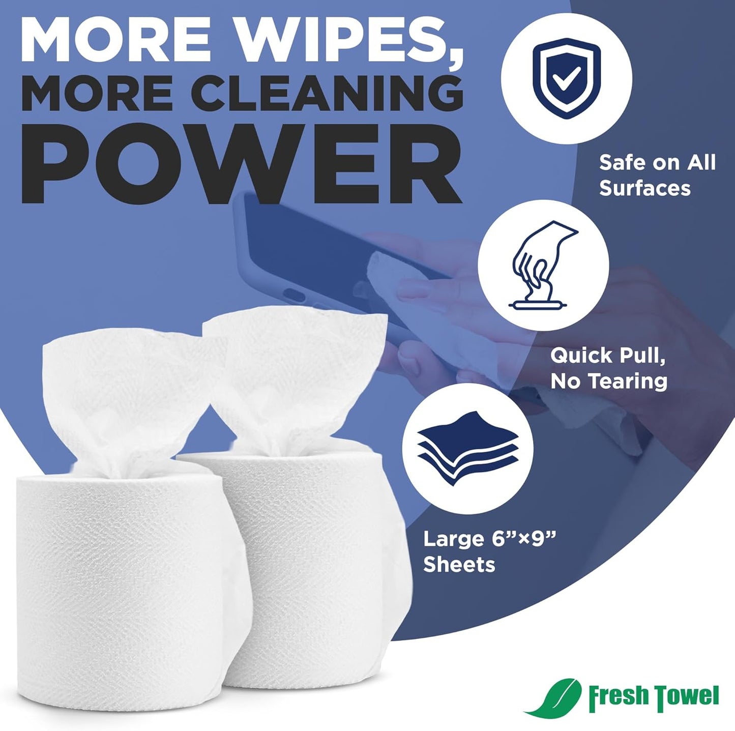 Fresh Towel Mix-N-Wipe Dry Wipes Refill, 1-Pack (220 Sheets) – Make Your Own Wet Wipes – 6" x 9" Sheets – Bulk Paper Towels