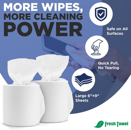 Fresh Towel Mix-N-Wipe Dry Wipes Refill, 1-Pack (220 Sheets) – Make Your Own Wet Wipes – 6" x 9" Sheets – Bulk Paper Towels