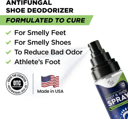 Tea Tree Foot Odor Spray - Mint Blast Shoe Deodorizer for Smelly Feet, Athletes Foot Spray Odor Eliminator No More Smelly Shoes or Stinky Feet | Removes, Controls & Prevents Odors - 120ml Made in USA