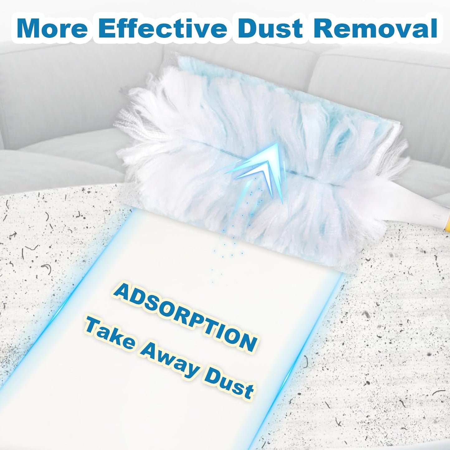 30 pcs Duster Refills Heavy Duty Disposable 180° Dusters Kit Electrostatic Multi-Surface Replacement with 1 Handle for Cleaning Kitchen Blue