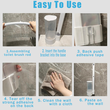 Disposable Toilet Brush and Holder Set with 48 PCS Refills, Deep Cleaning Toilet Bowl Cleaner Wands for Toilet Bowl, Sink, Toilet Cleaning System Starter Kit
