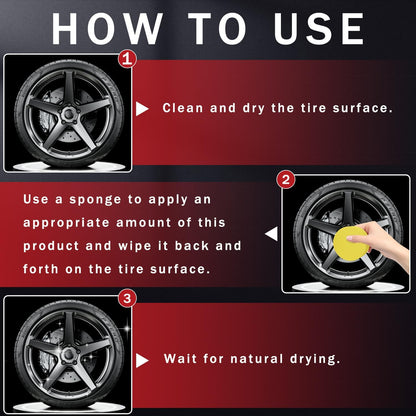 2PC 100g Auto tire Polishing Paste, with Sponge ，Cleaning Polishing，Product，Car Tire Shine for Trucks Sedans RVs SUV