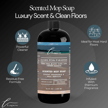 Lapew Black Sea Scented Cleaning Bundle | Carpet Deodorizer Powder (16 oz) & Mop Soap Concentrate (36 oz) | Pet-Friendly Odor Eliminator - Colors B