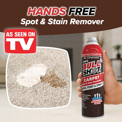 Bull Shot MAX Strength Carpet Spot & Stain Remover, AS-SEEN-ON-TV, Made In US, Just Point & Spray, Stain-Lifting Foam Action, Coffee, Wine, New & Old Stains & More