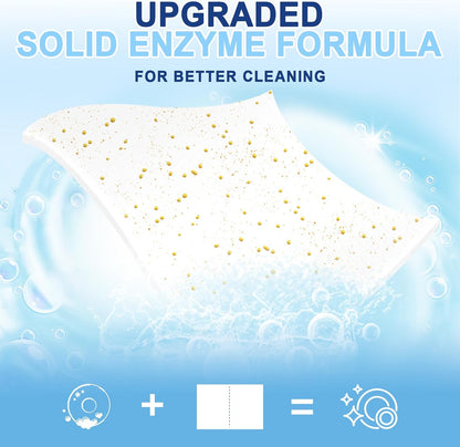 Binbata Eco Dishwasher Detergent Sheets Up To 160 Loads, Unscented Plastic Free Dishwashing Soap Strips With High Efficient Solid Enzyme, Leaving Dishes Sparkling Clean