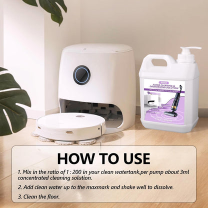 85 FL OZ Floor Cleaning Solution,Floor Cleaner for Mopping with Tineco,Deep Cleaning &Deodorizing for Roborock,Compatible with Saros Series,S8/S7 Series,Q Revo/Q Series,iFLOOR Series Wet Dry Vacuum