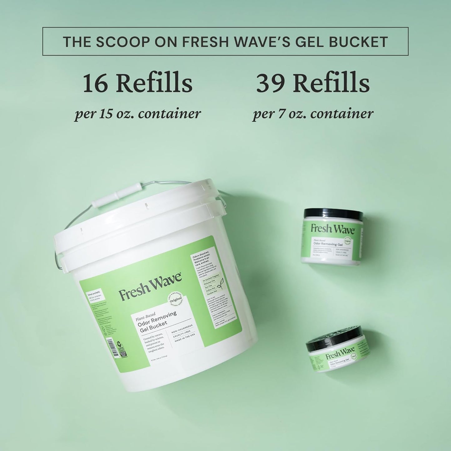 Fresh Wave Odor Removing Gel, 7 oz., Pack of 3 - Odor Absorbers for Home, Safer Odor Relief, Natural Plant-Based Odor Eliminator, Every 7 oz. lasts 15-30 Days, For Cooking, Trash & Pets