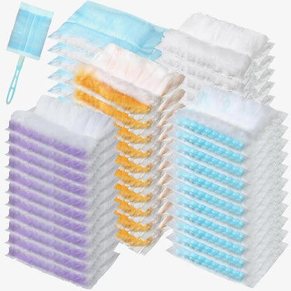 Mimorou 300 Pcs Disposable Dusters Refills Bulk Heavy Duty 180° Multi Surface Replacement Dusters for Cleaning Ceiling Fan with Microfibers Unscented (Light Colors)