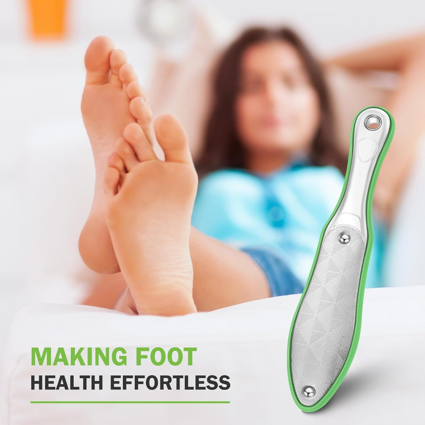 BEZOX Foot File Callus Remover, Double Sided Foot Scrubber for Dead Skin, Stainless Steel Pedicure File for Cracked Heel W/Cloth Storage Bag & Gift Box