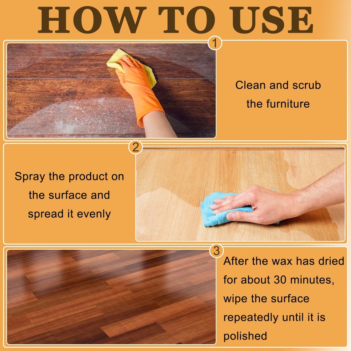 2PCS Beeswax Spray, Beeswax Spray Furniture Polish,Natural Care and Repair Agent, Suitable for Living Room, Kitchen, Wooden Furniture and Floor