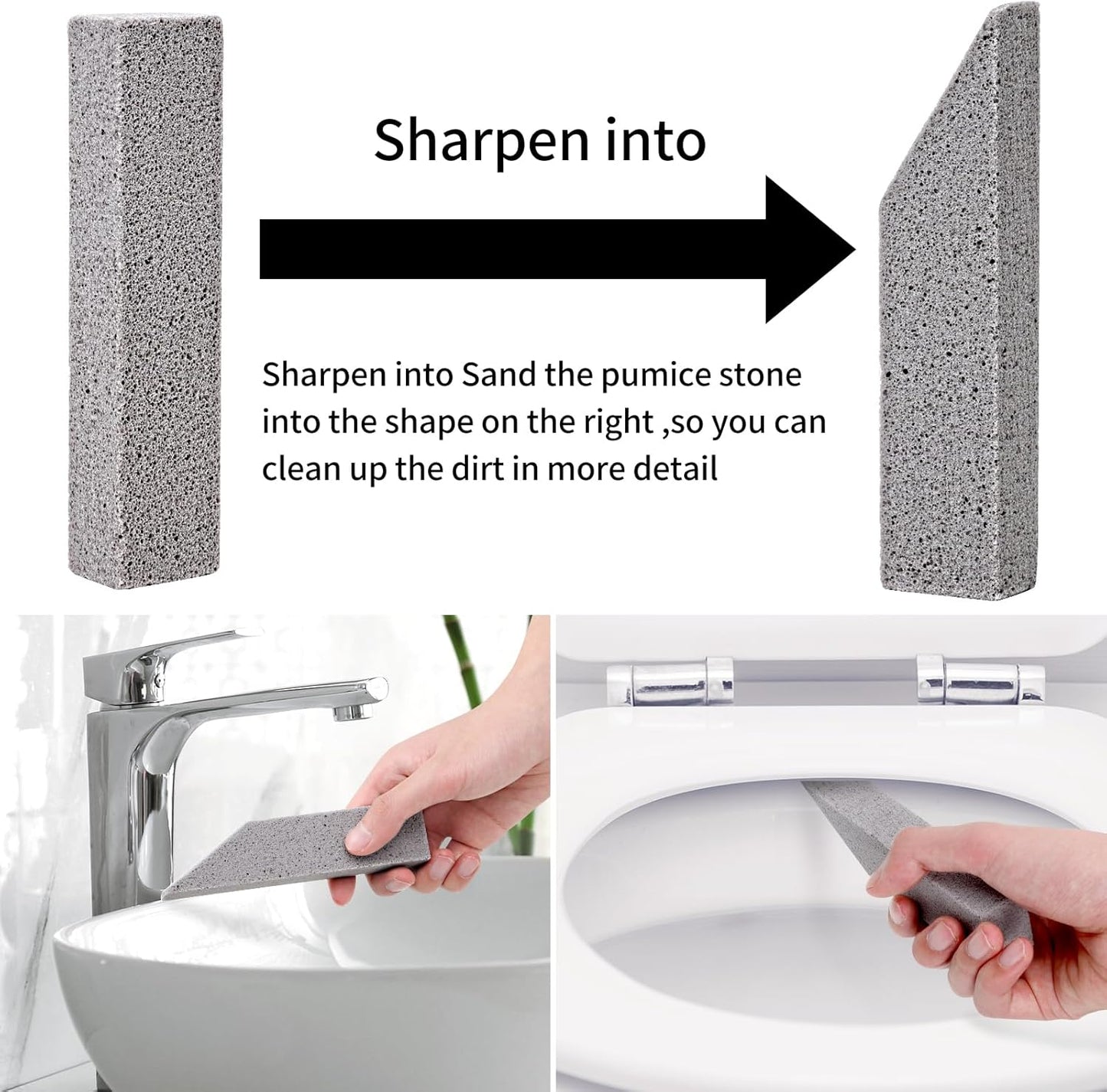 10 Pack Pumice Stone for Cleaning, Pumice Stone for Toilet Cleaning Bowl Stick, Heavy Duty Strong Pumice Cleaning Bar for Bathtubs, Kitchen Sink, Grill, Household (5.9 x 1.4 x 0.9 Inches)