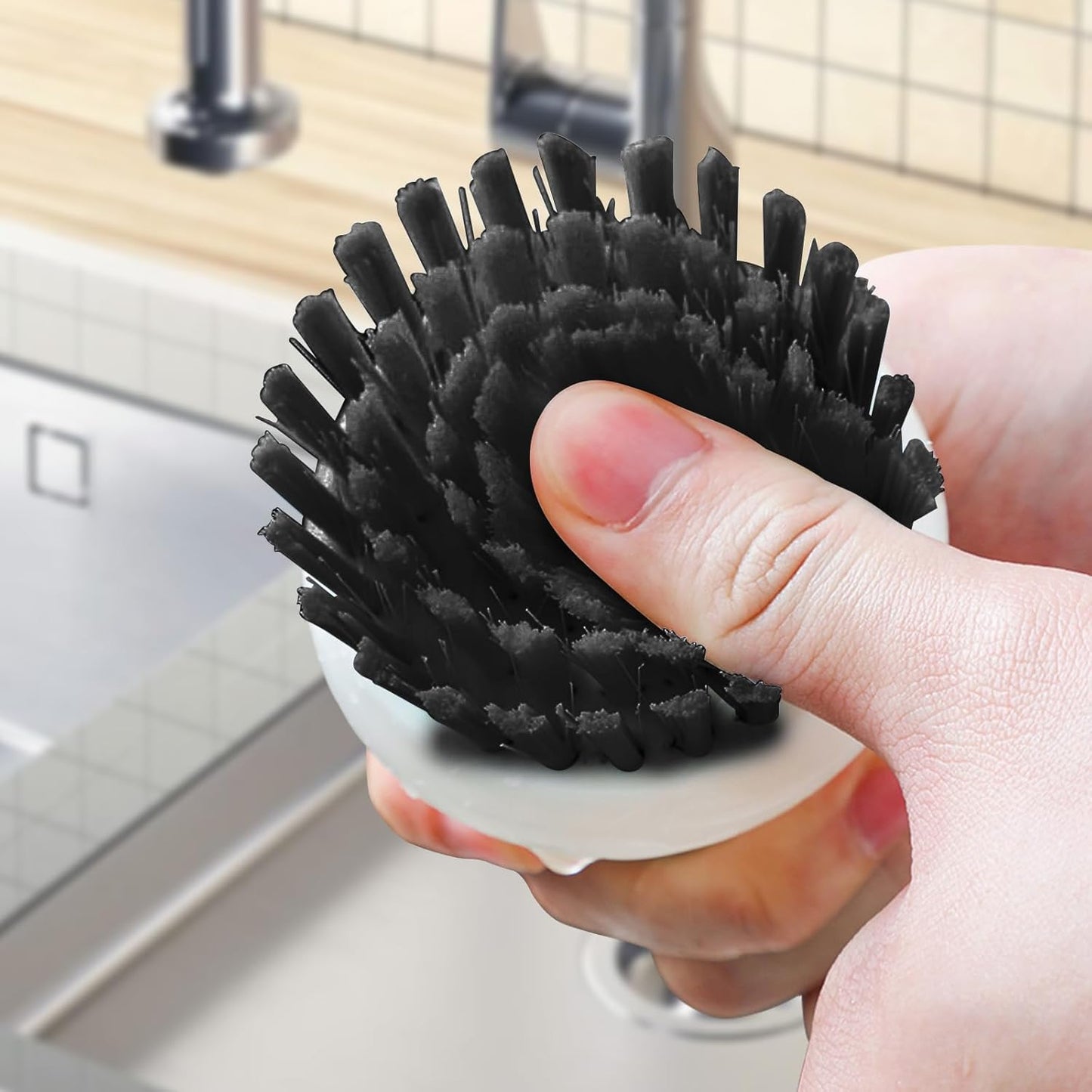 Dish Scrub Brush,Ergonomic Grip Palm Brush,Kitchen Scrub Brushes for Cleaning, Dish Scrubber with Stiff Bristles for Sink, Pots, Pans