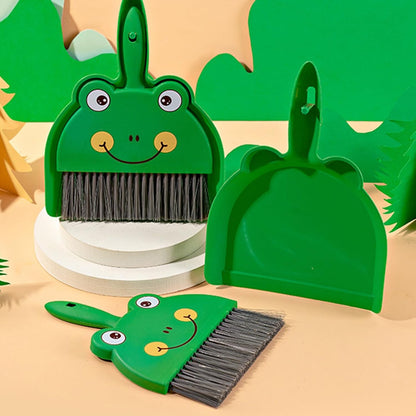 Portable Hand Broom and Dustpan Set, Cute Mini Broom and Dustpan Set with Durable Brush,Lightweight Small Dust Pan and Broom Set for Desktop Cleaning Small Space Cleaning(Rabbit)