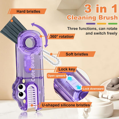 3 in 1 Cup Lid Cleaning Brush, Portable Gap Cleaner Brush - Multifunctional Bottle Cleaning Brush for Bottle Gap/Tight Spaces/Travel Bottle Lid, Home Kitchen Crevice Brush Tools, 3 PCS