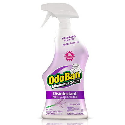 OdoBan Ready-to-Use Disinfectant and Odor Eliminator, Made in the USA, Lavender Scent, 32 Ounce Spray Bottle