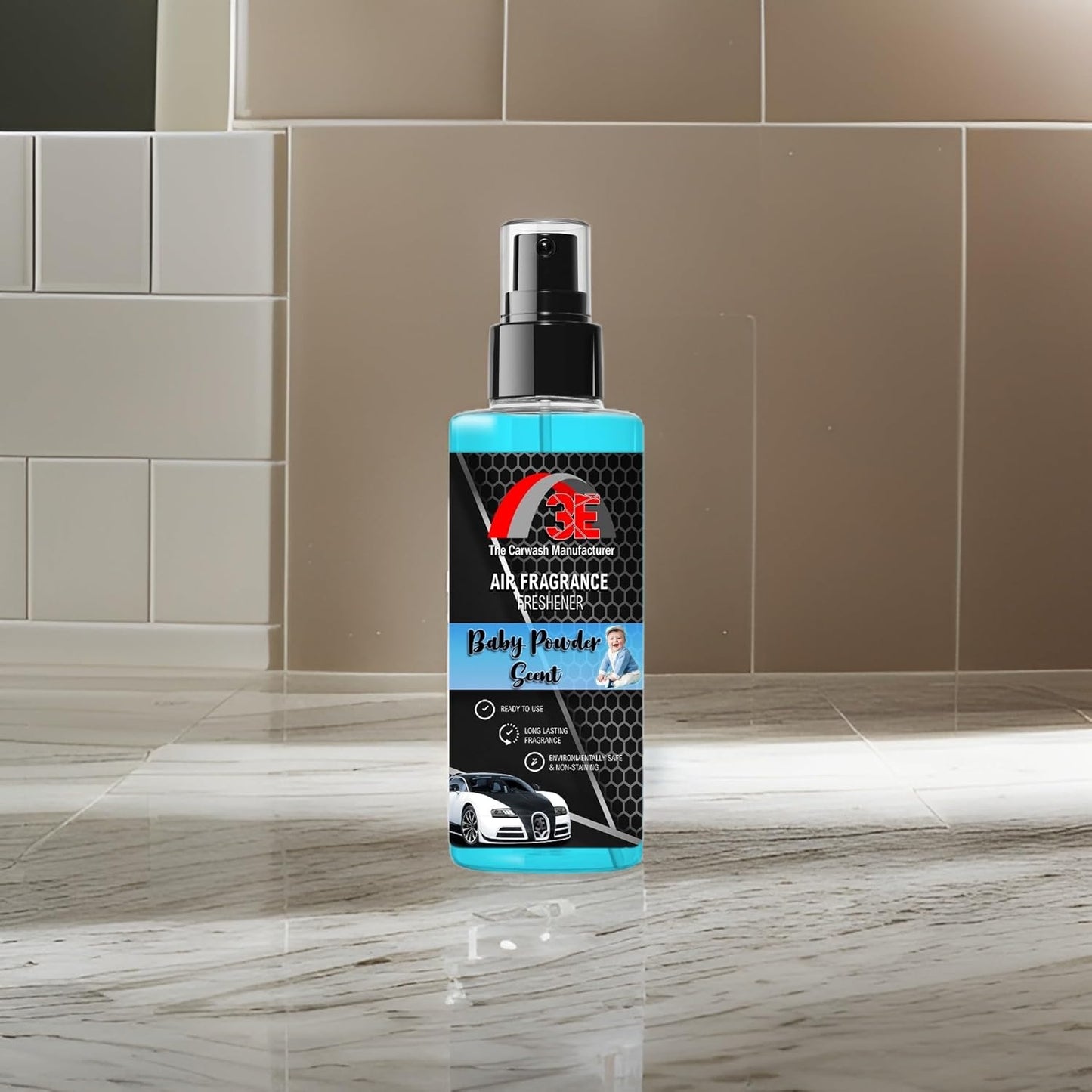 3E Air Freshener Baby Powder Scent and Odor Eliminator Premium Smell Fragrance Premium Smell Great for Cars, Trucks, SUVs, RVs, Home, Office, Dorm Room & More, 4oz