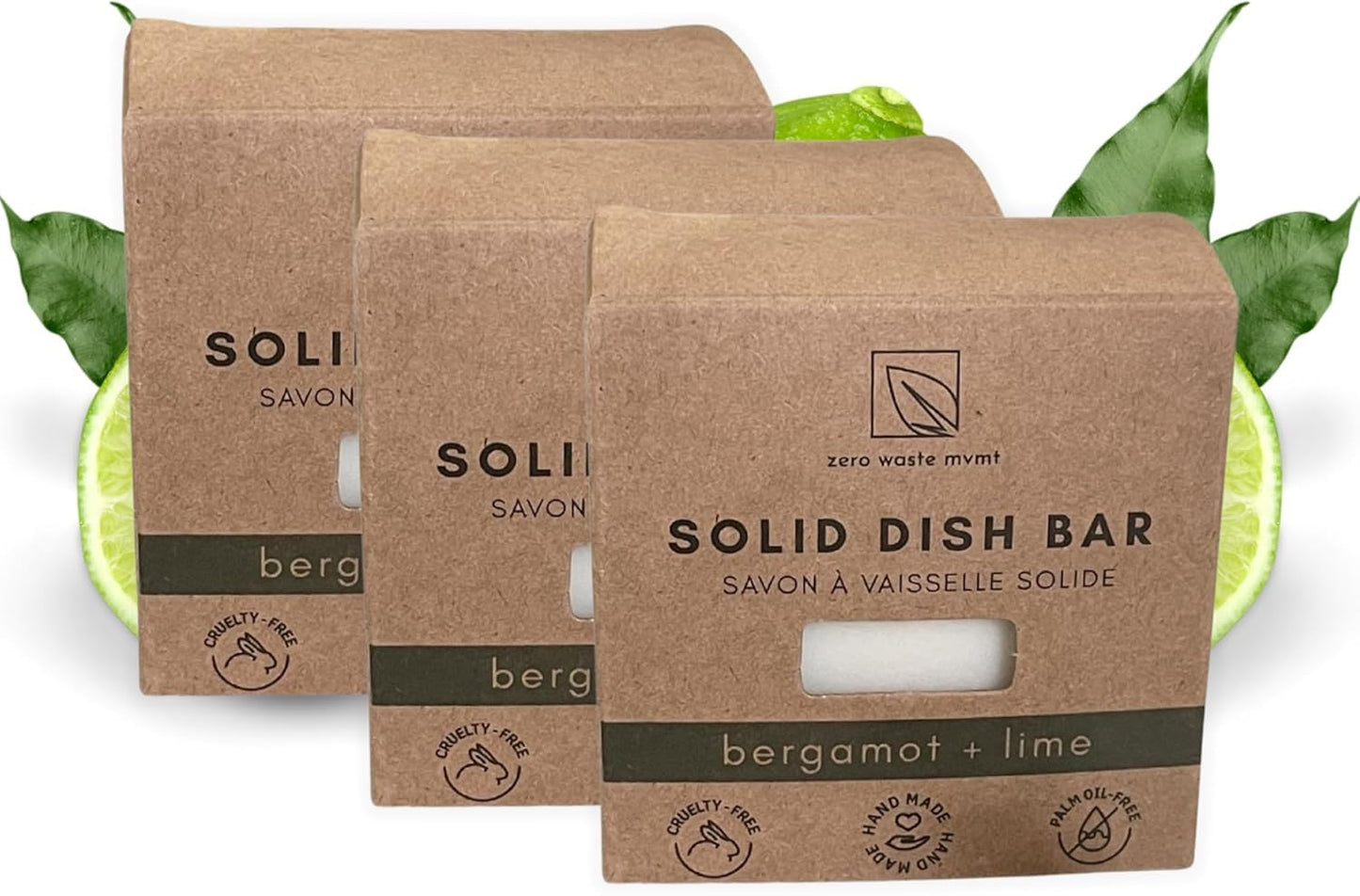 Dish Washing Bundle Kit | Eco-Friendly Solid Dish Soap, Cedar Soap Tray, Bamboo Pot Brush | Organic & Vegan Ingredients, Non-Tox Dish Soap | 3pc. Set