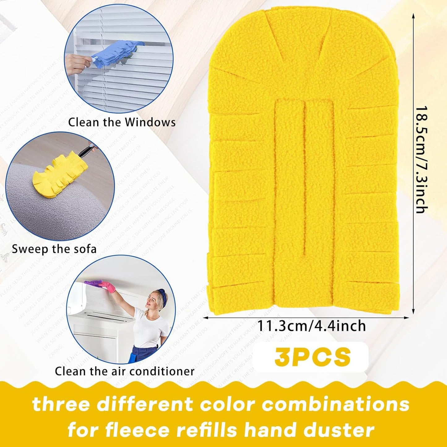Zubebe 12 Pcs Duster Refill Reusable Fleece Duster Refills Feather Flat Dusters Multi Surface Washable Cleaning Pads Tools for Home, Blinds, Car, Pet, Furniture, Fans (Dark Color)