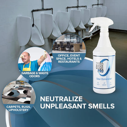 Zero Odor Pro Commercial Strength Odor Eliminator, Room Deodorizer and Air Freshener, Trigger Spray, 32 oz