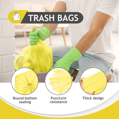 Teivio Small Trash Bags 4 Gallon 120 Counts Garbage Bags, Bathroom Trash Can Bin Liners, Small Plastic Bags for home office kitchen, fit 12-15 Liter, 3,3.5,4.5 Gal, Clear