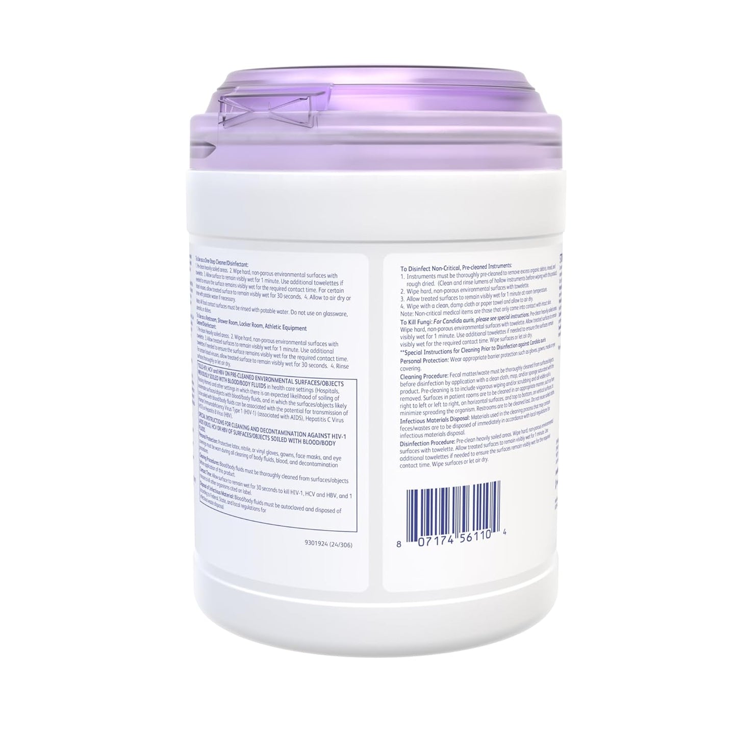 Diversey Oxivir Express Wipes 101109307 - One-Step Disinfectant Fragrance-Free Cleaner Wipes, Fast Acting, Standard Sheets, Unscented 220-Wipes, 1-Canister