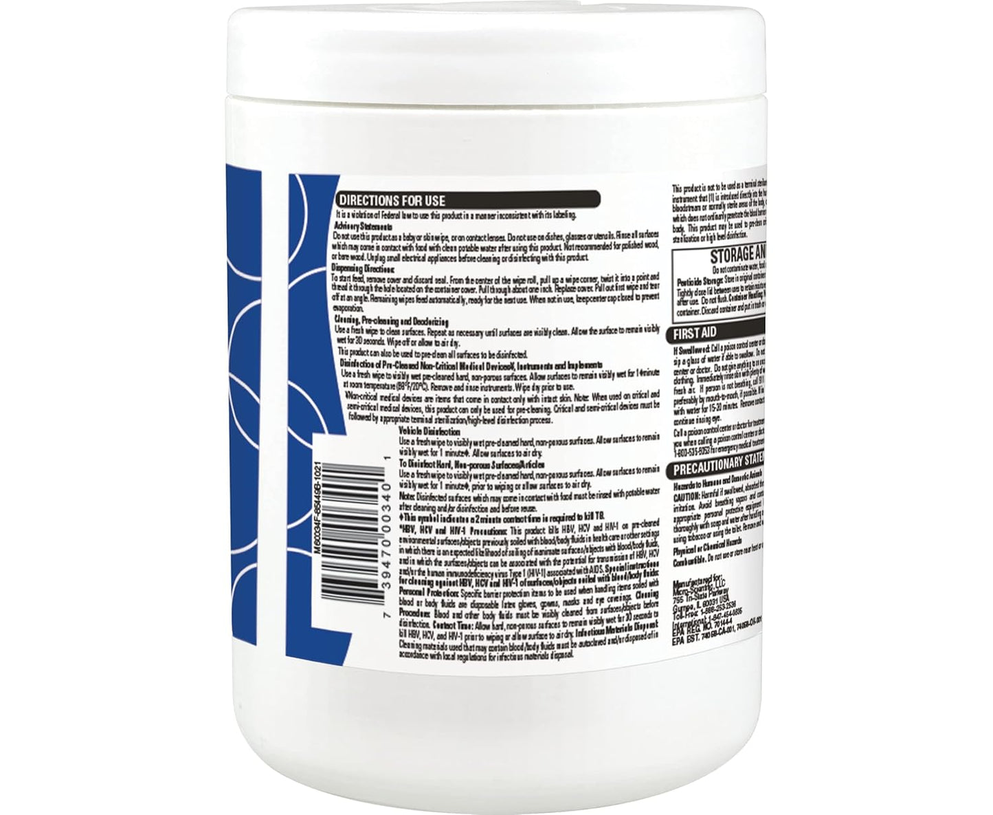 Micro-Scientific Opti-Cide Max Disinfecting Wipes (2 Pack) - 320 Wipes - Hospital Grade EPA Registered Disinfectant Cleaner