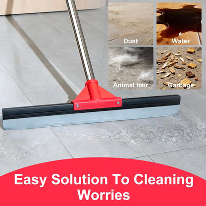 17" Heavy Duty Floor Squeegee with 40.8 Inch Long Handle, Suitable for Bathroom Tiles, Garage Concrete Floors, Shower Glass & Windows Cleaning